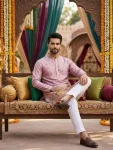 FANCY COTTON CROCHET SEQUENCE WITH DIGITAL PRINT WORK MEN’S KURTA PAYJAMA FESTIVE WEAR WHOLESALE PRICE ETHNIC GARMENT (2)