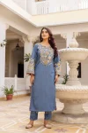 FANCY COTTON DENIM EMBROIDERY, REAL MIRROR AND LACE WORK TOP BOTTOM WITH DUPATTA FESTIVE WEAR WHOLESALE PRICE ETHNIC GARMENT (5)