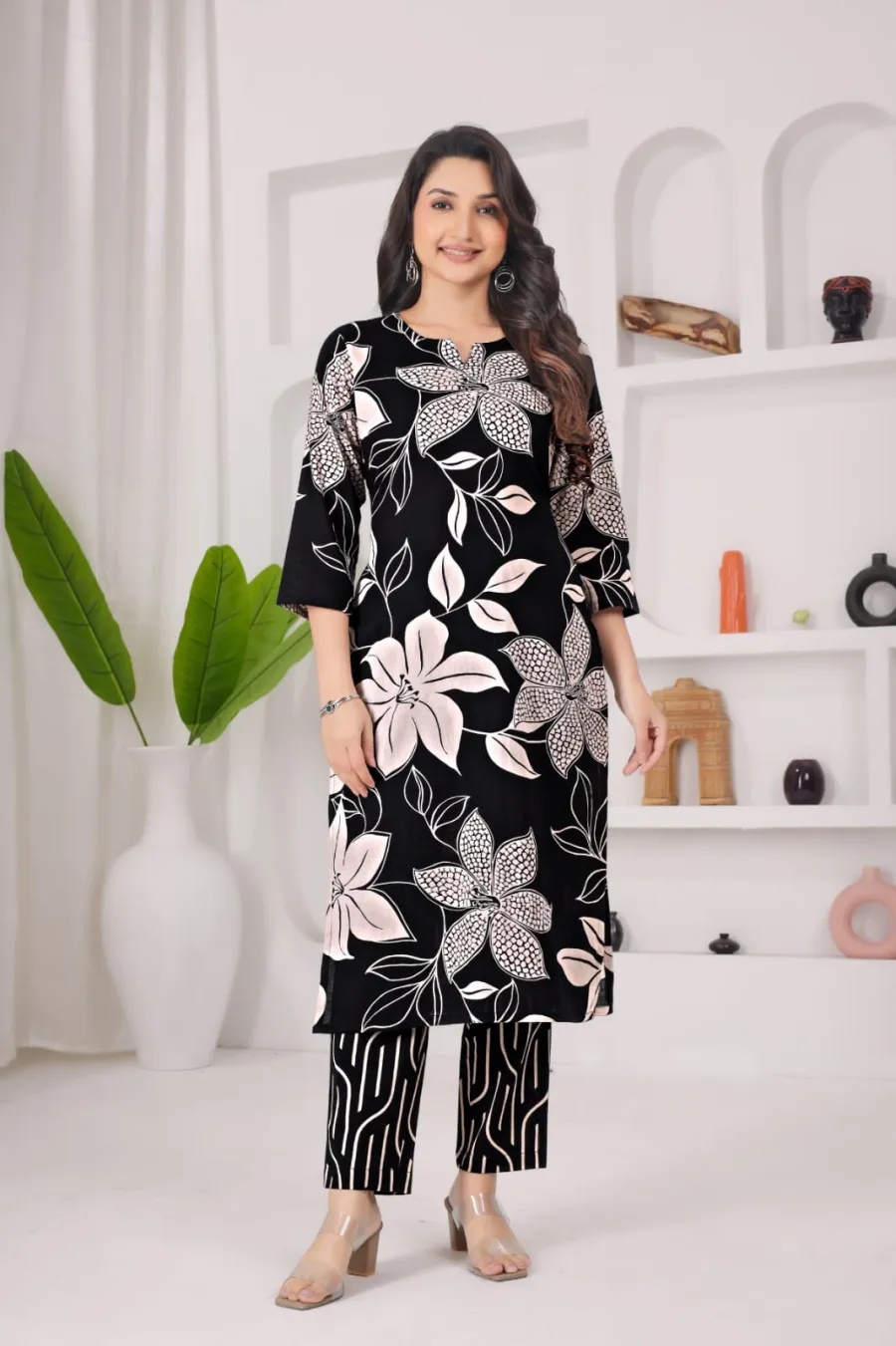 FANCY COTTON DIGITAL PRINT WORK TOP PENT SET CASUAL WEAR WHOLESALE PRICE ETHNIC GARMENT (5)