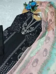 FANCY COTTON EMBROIDERY SEQUENCE WORK TOP BOTTOM WITH DUPATTA FESTIVE WEAR WHOLESALE PRICE ETHNIC GARMENT (2)