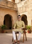 FANCY COTTON EMBROIDERY WORK MEN’S KURTA PAYJAMA FESTIVE WEAR WHOLESALE PRICE ETHNIC GARMENT (11)