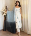 FANCY COTTON FLEX SEQUENCE EMBROIDERY WORK TOP BOTTOM WITH DUPATTA FESTIVE WEAR WHOLESALE PRICE ETHNIC GARMENT (4)