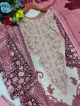 FANCY COTTON PRINT WITH EMBROIDERY SEQUENCE WORK TOP BOTTOM WITH DUPATTA DAILY WEAR WHOLESALE PRICE ETHNIC GARMENT (3)