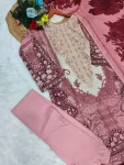 FANCY COTTON PRINT WITH EMBROIDERY SEQUENCE WORK TOP BOTTOM WITH DUPATTA DAILY WEAR WHOLESALE PRICE ETHNIC GARMENT (3)