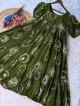 FANCY COTTON PRINTED WORK ONE PIECE DRESS CASUAL WEAR WHOLESALE PRICE ETHNIC GARMENT (12)