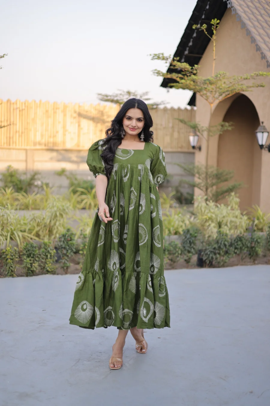FANCY COTTON PRINTED WORK ONE PIECE DRESS CASUAL WEAR WHOLESALE PRICE ETHNIC GARMENT (10)