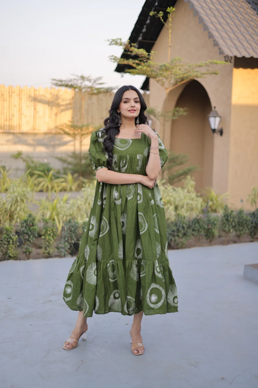 FANCY COTTON PRINTED WORK ONE PIECE DRESS CASUAL WEAR WHOLESALE PRICE ETHNIC GARMENT (11)