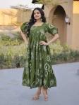 FANCY COTTON PRINTED WORK ONE PIECE DRESS CASUAL WEAR WHOLESALE PRICE ETHNIC GARMENT (12)