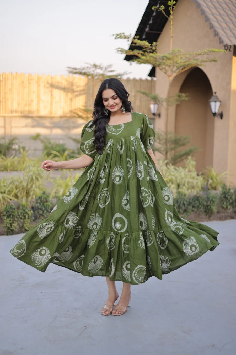 FANCY COTTON PRINTED WORK ONE PIECE DRESS CASUAL WEAR WHOLESALE PRICE ETHNIC GARMENT (8)