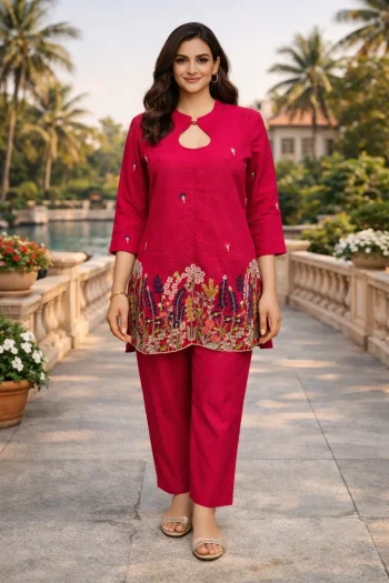 FANCY COTTON THREAD WORK CO-ORD SET RANI