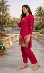 FANCY COTTON THREAD WORK CO-ORD SET FESTIVE WEAR WHOLESALE PRICE ETHNIC GARMENT (1)
