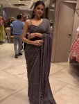 FANCY CREPE SATIN EMBROIDERY WORK READY TO WEAR SAREE WITH STITCHED BLOUSE AND KOTI PARTY WEAR WHOLESALE PRICE ETHNIC GARMENT (12)