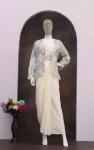 FANCY CREPE SILK EMBROIDERY SEQUENCE CODING WORK READY TO WEAR SAREE WITH STITCHED BLOUSE AND KOTI PARTY WEAR WHOLESALE PRICE ETHNIC GARMENT (6)
