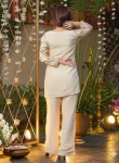 FANCY CREPE SILK SEQUENCE CODING EMBROIDERY WORK TOP PENT SET FESTIVE WEAR WHOLESALE PRICE ETHNIC GARMENT (2)