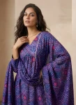 FANCY DELTA SILK BANDHANI PRINT WORK TOP BOTTOM WITH DUPATTA FESTIVE WEAR WHOLESALE PRICE ETHNIC GARMENT (6)