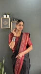 FANCY DOLA SILK PRINTED AND WOVEN WORK GOWN SAREE DAILY WEAR WHOLESALE PRICE ETHNIC GARMENT (5)