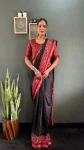 FANCY DOLA SILK PRINTED AND WOVEN WORK GOWN SAREE DAILY WEAR WHOLESALE PRICE ETHNIC GARMENT (5)