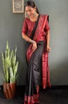 FANCY DOLA SILK PRINTED AND WOVEN WORK GOWN SAREE DAILY WEAR WHOLESALE PRICE ETHNIC GARMENT (5)