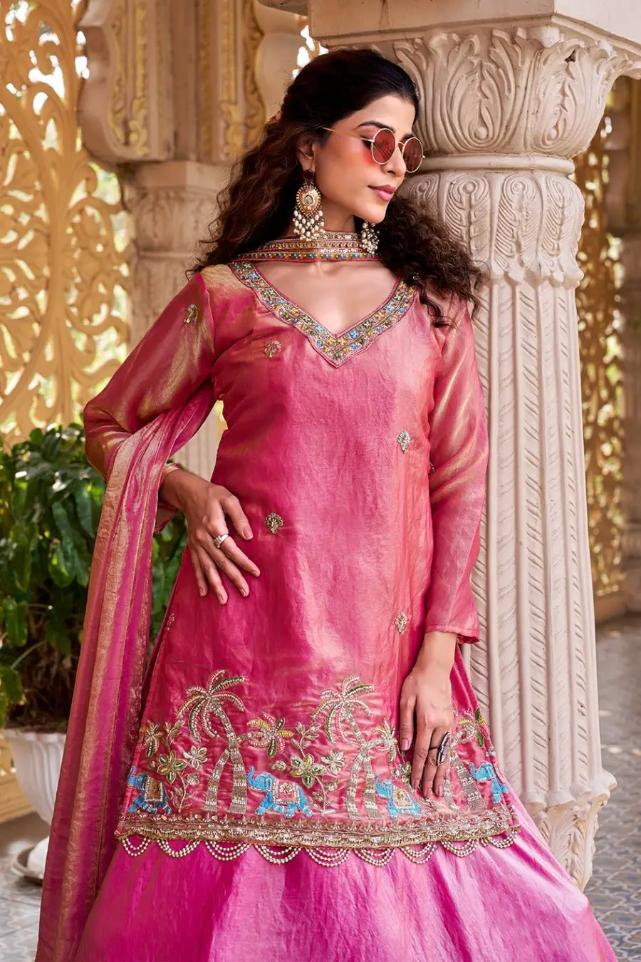 FANCY FENDY EMBROIDERY BEADS (MOTI) SEQUENCE & THREAD WORK TOP LEHENGA WITH DUPATTA WEDDING WEAR WHOLESALE PRICE ETHNIC GARMENT (9)