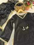 FANCY FENDY SATIN MIRROR AND MOTI WITH LACE BORDER WORK TOP PALAZZO WITH DUPATTA FESTIVE WEAR WHOLESALE PRICE ETHNIC GARMENT (11)