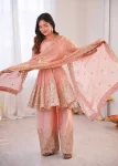 FANCY FENDY SILK EMBROIDERY SEQUENCE WITH REAL MIRROR WORK TOP PALAZZO WITH DUPATTA FESTIVE WEAR WHOLESALE PRICE ETHNIC GARMENT (21)