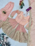 FANCY FENDY SILK EMBROIDERY SEQUENCE WITH REAL MIRROR WORK TOP PALAZZO WITH DUPATTA FESTIVE WEAR WHOLESALE PRICE ETHNIC GARMENT (21)