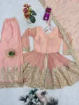 FANCY FENDY SILK EMBROIDERY SEQUENCE WITH REAL MIRROR WORK TOP PALAZZO WITH DUPATTA FESTIVE WEAR WHOLESALE PRICE ETHNIC GARMENT (21)