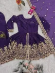 FANCY FENDY SILK EMBROIDERY SEQUENCE WITH REAL MIRROR WORK TOP PALAZZO WITH DUPATTA FESTIVE WEAR WHOLESALE PRICE ETHNIC GARMENT (25)