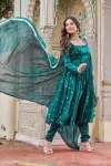 FANCY FENDY SILK EMBROIDERY WITH SEQUENCE & THREAD WORK GOWN BOTTOM WITH DUPATTA FESTIVE WEAR WHOLESALE PRICE ETHNIC GARMENT (3)