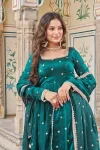 FANCY FENDY SILK EMBROIDERY WITH SEQUENCE & THREAD WORK GOWN BOTTOM WITH DUPATTA FESTIVE WEAR WHOLESALE PRICE ETHNIC GARMENT (3)