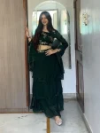FANCY FENDY SILK THREAD, EMBROIDERY , CODING AND SEQUENCE WORK LEHENGA BLOUSE AND WAIST BELT EXTRA FAILR WEDDING WEAR WHOLESALE PRICE ETHNIC GARMENT (16)