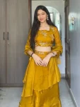 FANCY FENDY SILK THREAD, EMBROIDERY , CODING AND SEQUENCE WORK LEHENGA BLOUSE AND WAIST BELT EXTRA FAILR WEDDING WEAR WHOLESALE PRICE ETHNIC GARMENT (5)
