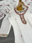 FANCY GEORGETTE BUTTI EMBROIDERY WORK TOP BOTTOM WITH DUPATTA OFFICE WEAR WHOLESALE PRICE ETHNIC GARMENT (5)