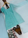 FANCY GEORGETTE CHIN SEQUENCE WORK TOP PALAZZO WITH DUPATTA FESTIVE WEAR WHOLESALE PRICE ETHNIC GARMENT (3)