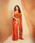 FANCY GEORGETTE DIGITAL PRINT WORK SAREE WITH UNSTITCHED BLOUSE FESTIVE WEAR WHOLESALE PRICE ETHNIC GARMENT (1)