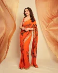 FANCY GEORGETTE DIGITAL PRINT WORK SAREE WITH UNSTITCHED BLOUSE FESTIVE WEAR WHOLESALE PRICE ETHNIC GARMENT (1)