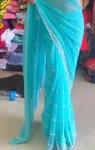 FANCY GEORGETTE EMBROIDERY THREAD WORK AND SEQUENCE WITH CUTWORK SAREE WITH UNSTITCHED BLOUSE PARTY WEAR WHOLESALE PRICE ETHNIC GARMENT (6)