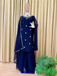 FANCY GEORGETTE EMBROIDERY WORK WITH CUT WORK TOP PALAZZO WITH DUPATTA FESTIVE WEAR WHOLESALE PRICE ETHNIC GARMENT (3)