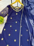 FANCY GEORGETTE EMBROIDERY WORK WITH CUT WORK TOP PALAZZO WITH DUPATTA FESTIVE WEAR WHOLESALE PRICE ETHNIC GARMENT (3)