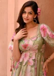FANCY GEORGETTE PRINTED WORK ONLY GOWN PARTY WEAR WHOLESALE PRICE ETHNIC GARMENT (3)