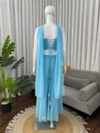 FANCY GEORGETTE REAL MIRROR WORK TOP SHARARA WITH DUPATTA PARTY WEAR WHOLESALE PRICE ETHNIC GARMENT (3)