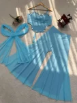 FANCY GEORGETTE REAL MIRROR WORK TOP SHARARA WITH DUPATTA PARTY WEAR WHOLESALE PRICE ETHNIC GARMENT (3)
