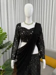 FANCY GEORGETTE THREAD WITH SEQUENCE WORK SHARARA CHOLI WITH DUPATTA PARTY WEAR WHOLESALE PRICE ETHNIC GARMENT(16)