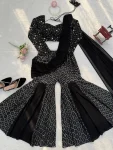 FANCY GEORGETTE THREAD WITH SEQUENCE WORK SHARARA CHOLI WITH DUPATTA PARTY WEAR WHOLESALE PRICE ETHNIC GARMENT(16)