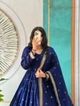FANCY HANDLOOK COTTON ZARI WEAVING BUTTI WORK GOWN WITH DUPATTA FESTIVE WEAR WHOLESALE PRICE ETHNIC GARMENT (4)