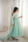 FANCY HEAVY FAUX LACE WORK GOWN BOTTOM WITH DUPATTA FESTIVE WEAR WHOLESALE PRICE ETHNIC GARMENT (4)