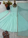 FANCY HEAVY FAUX LACE WORK GOWN BOTTOM WITH DUPATTA FESTIVE WEAR WHOLESALE PRICE ETHNIC GARMENT (4)