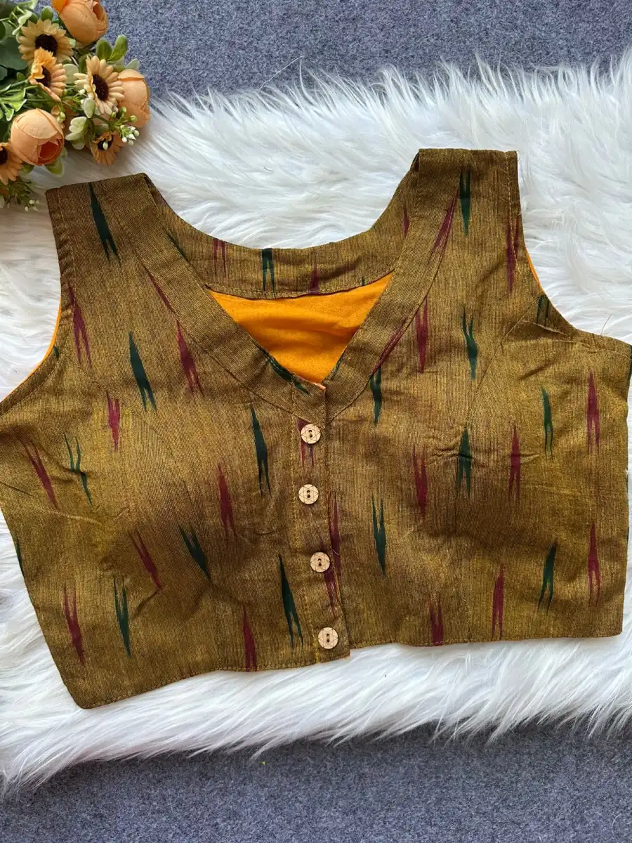 FANCY IKKAT COTTON DIGITAL PRINTED WORK STITCHED BLOUSE DAILY WEAR WHOLESALE PRICE ETHNIC GARMENT (2)