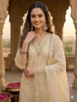FANCY JACQUARD WEAVING WORK TOP BOTTOM WITH DUPATTA FESTIVE WEAR WHOLESALE PRICE ETHNIC GARMENT (9)