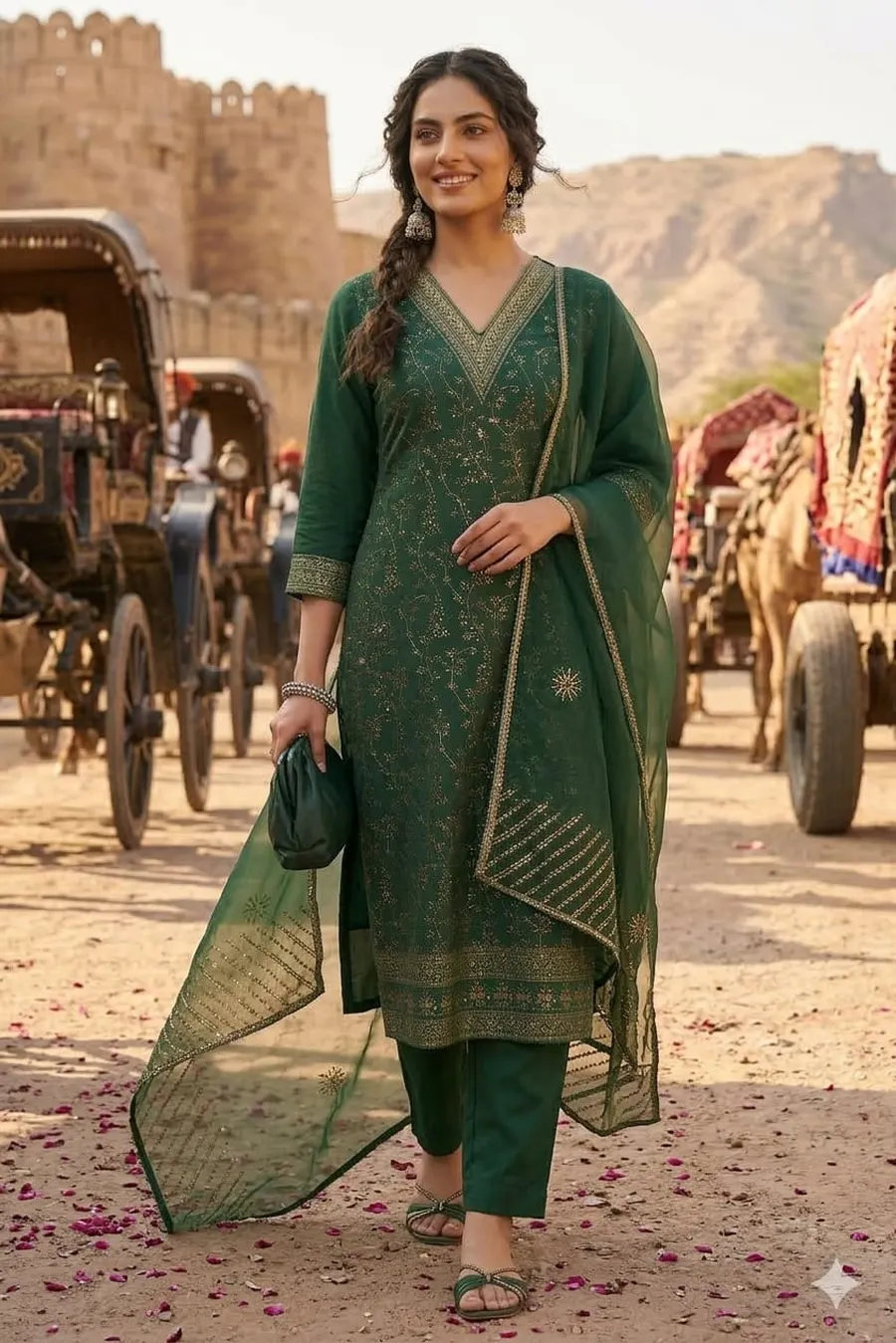 FANCY JACQUARD WEAVING WORK TOP BOTTOM WITH DUPATTA FESTIVE WEAR WHOLESALE PRICE ETHNIC GARMENT (13)